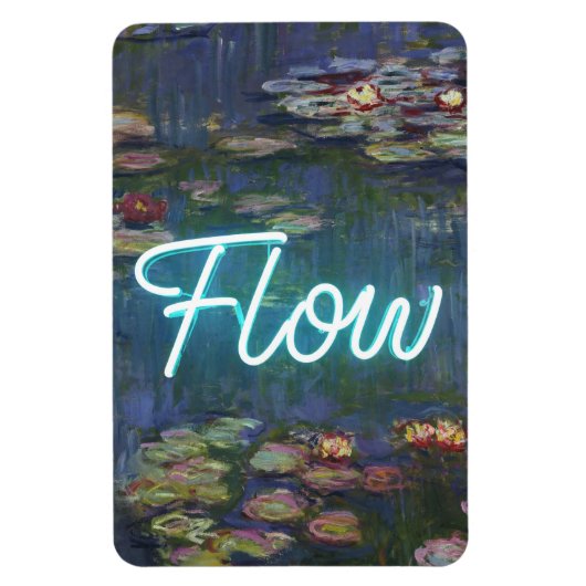 Water Lilies Remix – Neon “FLOW” Wall Art & Gifts Magneet (Verticaal)