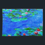 Water Lilies, rood, van Oscar-Claude Monet Theedoek<br><div class="desc">Water Lilies,  rode,  mooie kunst van de Franse impressionist Oscar-Claude Monet</div>