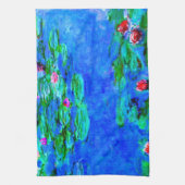 Water Lilies, rood, van Oscar-Claude Monet Theedoek (Verticaal)