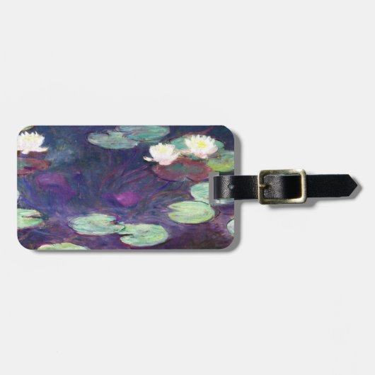 Water Lilies, Roze, 1897-99 Claude Monet cool, oud Bagagelabel (Voorkant horizontaal)