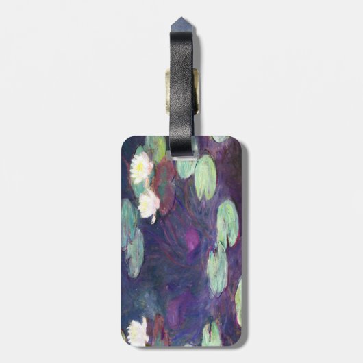 Water Lilies, Roze, 1897-99 Claude Monet cool, oud Bagagelabel (Achterkant verticaal)