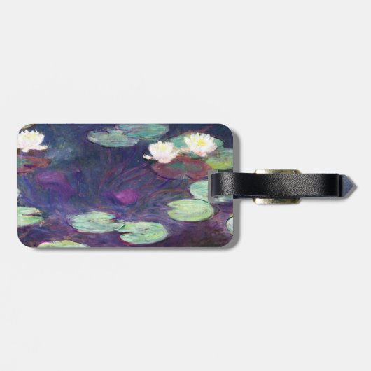 Water Lilies, Roze, 1897-99 Claude Monet cool, oud Bagagelabel (Achterkant horizontaal)