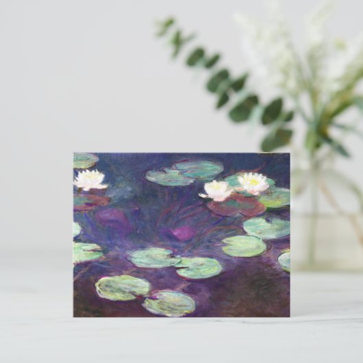 Water Lilies, Roze, 1897-99 Claude Monet cool, oud Briefkaart (Staand voorkant)