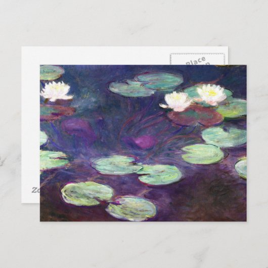 Water Lilies, Roze, 1897-99 Claude Monet cool, oud Briefkaart (Voorkant / Achterkant)