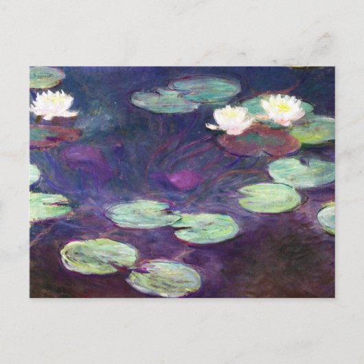 Water Lilies, Roze, 1897-99 Claude Monet cool, oud Briefkaart (Voorkant)