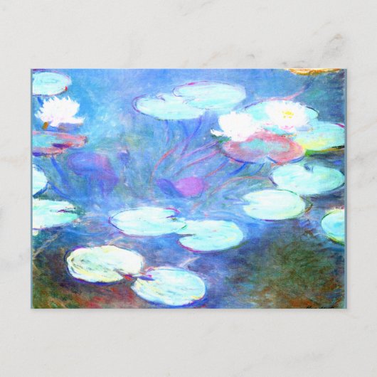 Water Lilies, Roze - Prachtige kunst van Claude Mo Briefkaart (Voorkant)