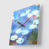 Water Lilies, Roze - Prachtige kunst van Claude Mo Vierkante Klok (Hoek)