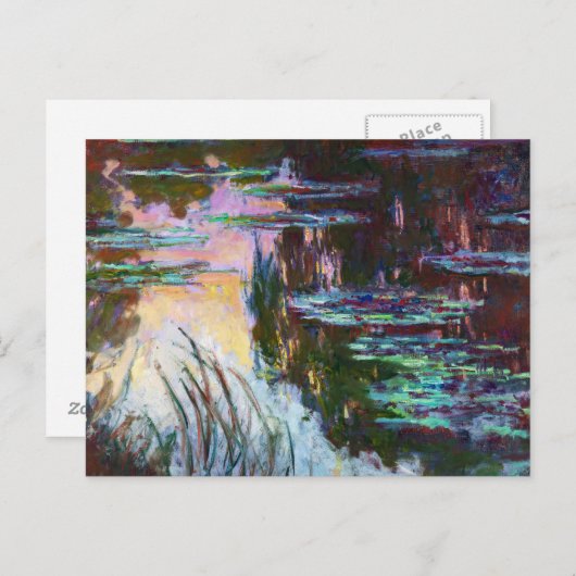 Water Lilies, Sun Claude Monet instellen Briefkaart (Voorkant / Achterkant)