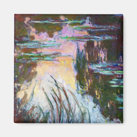Water Lilies, Sun Claude Monet instellen Magneet (Voorkant)
