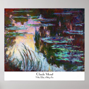 Water Lilies, Sun Claude Monet instellen Poster
