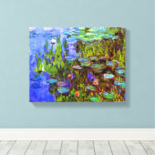 Water Lilies van Claude Monet Canvas Afdruk (Insitu (Houten vloer))