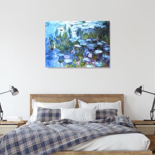 Water Lilies van Claude Monet Canvas Afdruk (Insitu (Slaapkamer))