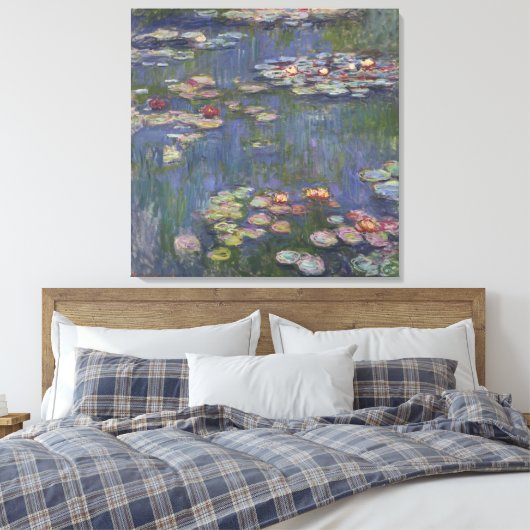 Water Lilies van Claude Monet Canvas Afdruk (Insitu (Slaapkamer))