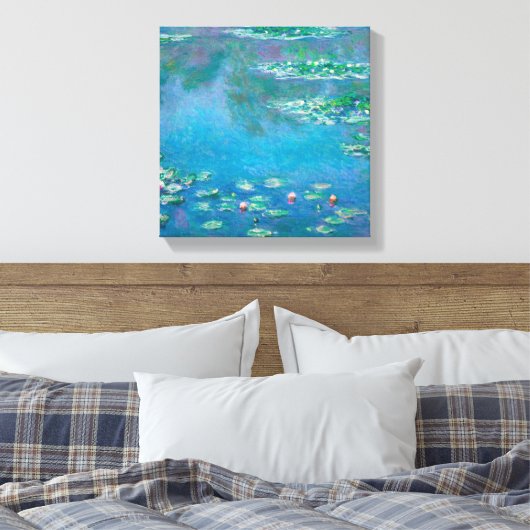 Water Lilies van Claude Monet Canvas Afdruk (Insitu (Slaapkamer))
