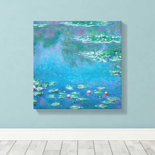 Water Lilies van Claude Monet Canvas Afdruk (Insitu (Houten vloer))