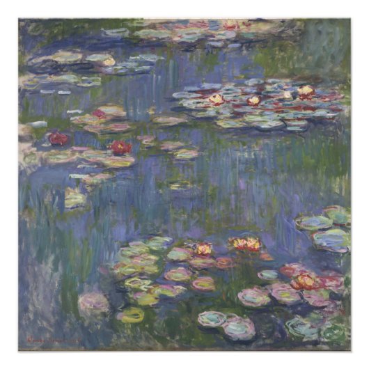 Water Lilies van Claude Monet Foto Afdruk (Voorkant)