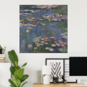 Water Lilies van Claude Monet Poster (Thuiskantoor)
