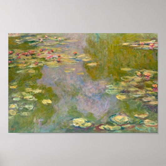 Water Lilies van Claude Monet Poster (Voorkant)
