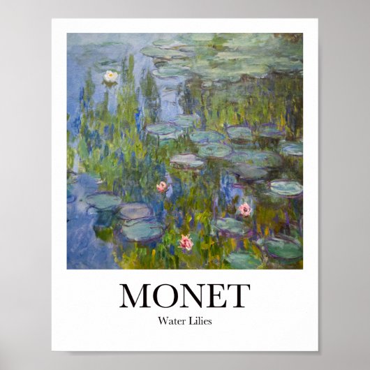 Water Lilies van Claude Monet Poster (Voorkant)