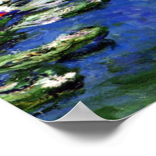 Water Lilies van Claude Monet Poster (Hoek)