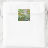 Water Lilies van Claude Monet Vierkante Sticker (Tas)