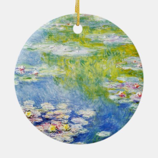 Water Lilies van Monet Keramisch Ornament (Achterkant)