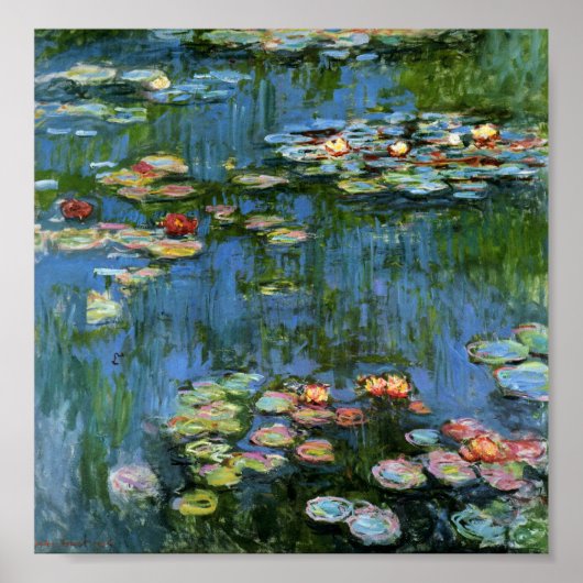 Water Lilies van Monet Poster (Voorkant)