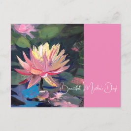 Water Lillie, roze bloem Briefkaart