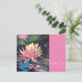 Water Lillie, roze bloem Briefkaart (Staand voorkant)