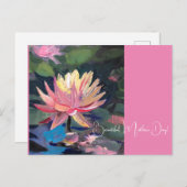 Water Lillie, roze bloem Briefkaart (Voorkant / Achterkant)