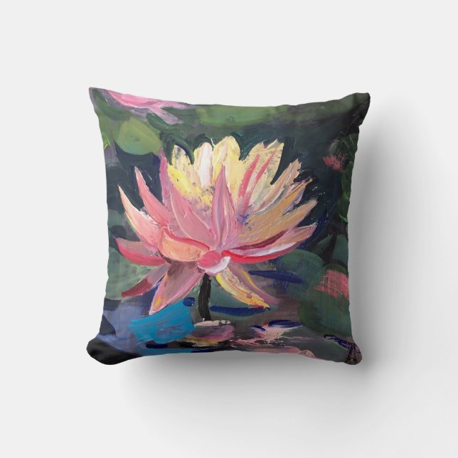Water Lillie, schilderen Kussen (Voorkant)