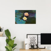 Water Lillies Botanische Schilderij Poster (Thuiskantoor)