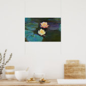 Water Lillies Botanische Schilderij Poster (Keuken)