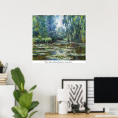 Water Lillies in Monets Garden door Claude Monet Poster (Thuiskantoor)