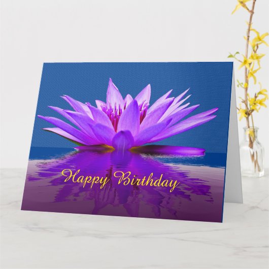 Water Lilly Birthday Kaart (Gele Bloem)