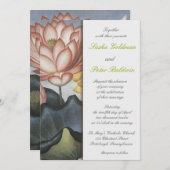 Water Lilly Floral Wedding Invitation Kaart (Voorkant / Achterkant)