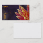 Water Lilly op Paarse achtergrond Visitekaartje (Voorkant / Achterkant)