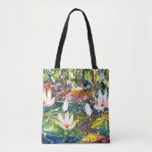 Water Lilly Pond waterverf canvas tas (Voorkant)
