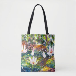 Water Lilly Pond waterverf canvas tas