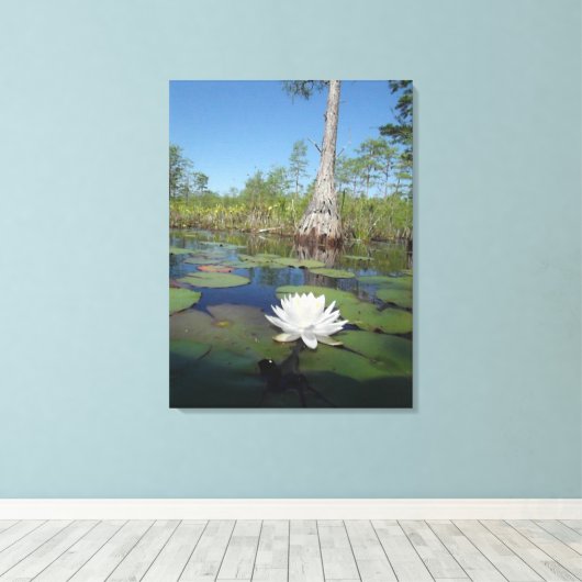 Water Lily 2 Canvas Afdruk (Insitu (Houten vloer))