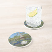 Water Lily 2 Zandsteen Onderzetter (Zijkant)