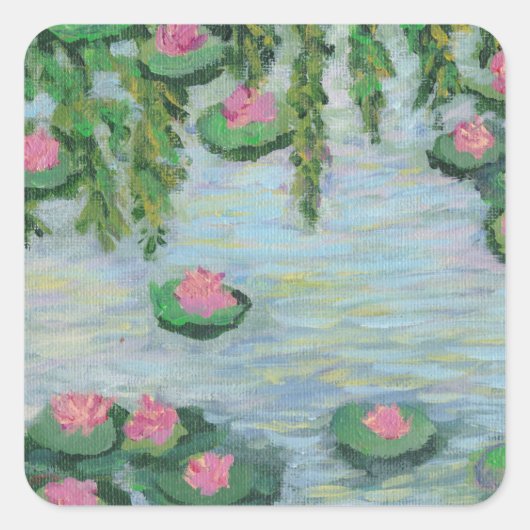 Water Lily # 3 Vierkante Sticker (Voorkant)