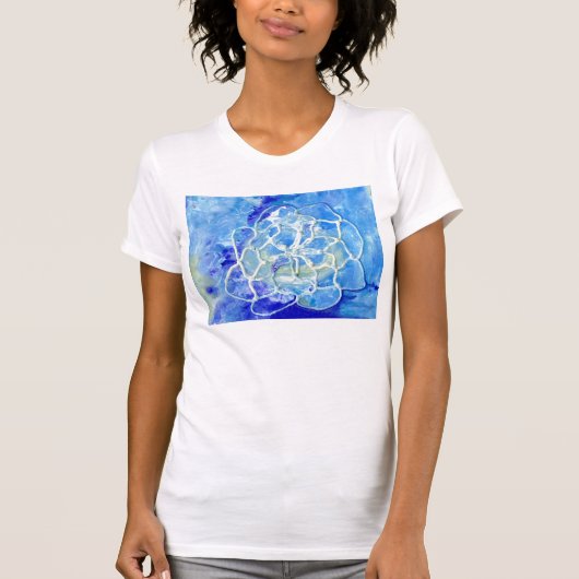 Water Lily Absract op Plain White T T-shirt (Voorkant)