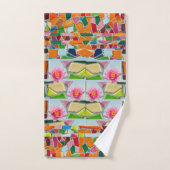 Water Lily Abstract Mosaic Pattern Bad Handdoek (Handdoek)