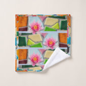 Water Lily Abstract Mosaic Pattern Bad Handdoek (Wasdoekje)