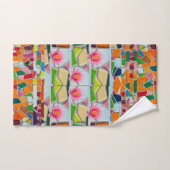 Water Lily Abstract Mosaic Pattern Bad Handdoek (Handdoek)