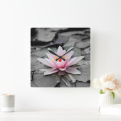 Water Lily Aquatic Plant Acrylwand Vierkante Klok (Huis)