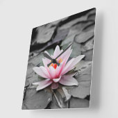 Water Lily Aquatic Plant Acrylwand Vierkante Klok (Hoek)