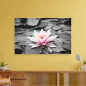 Water Lily Aquatic Plant Stretted Canvas Print (Insitu (Woonkamer))
