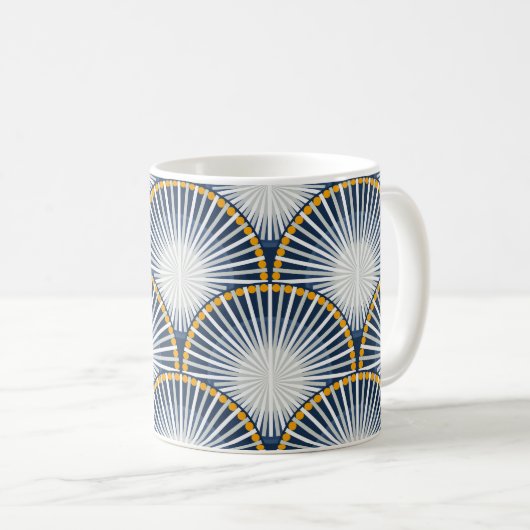 Water Lily Art Deco Koffiemok (Voorkant rechts)